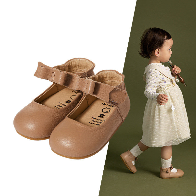 Soft-Soled Leather Baby Shoes for Girls - Cute Princess Style with Bow - MAMTASTIC