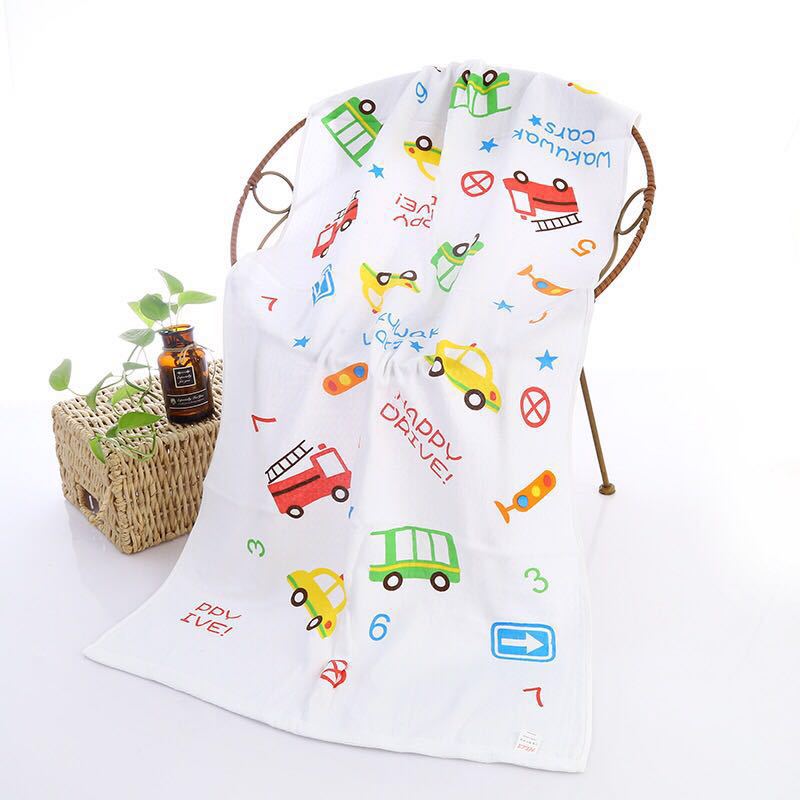 Hooded Baby Bath Towel with Cute Cartoon Print - MAMTASTIC