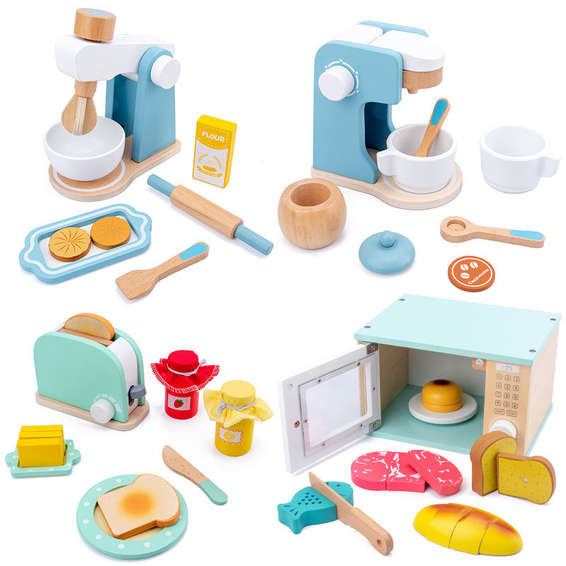 Wooden Play Kitchen for Toddlers - Pretend Play Kitchen Set for Kids - MAMTASTIC
