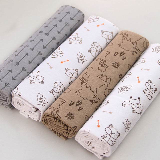 4 Pack Baby Burp Cloths - Soft Cotton Flannel for Newborns - MAMTASTIC