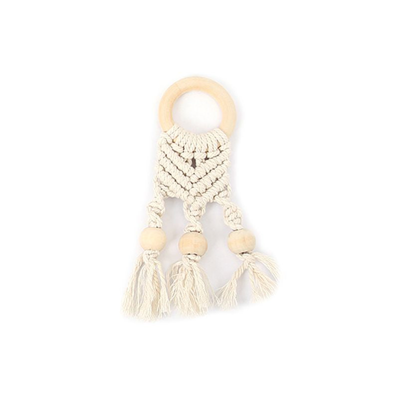 Wooden Baby Teether Pendant with Cotton Rope - MAMTASTIC