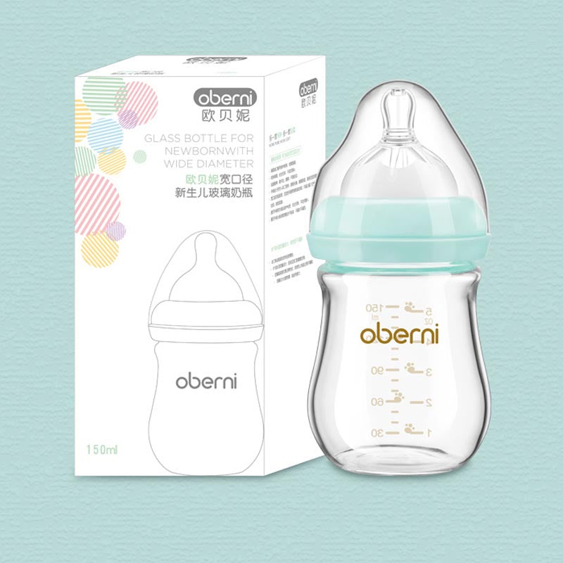 Wide Neck Glass Baby Bottle for Newborns - Durable and Safe for Breastfed and Formula-Fed Babies - MAMTASTIC