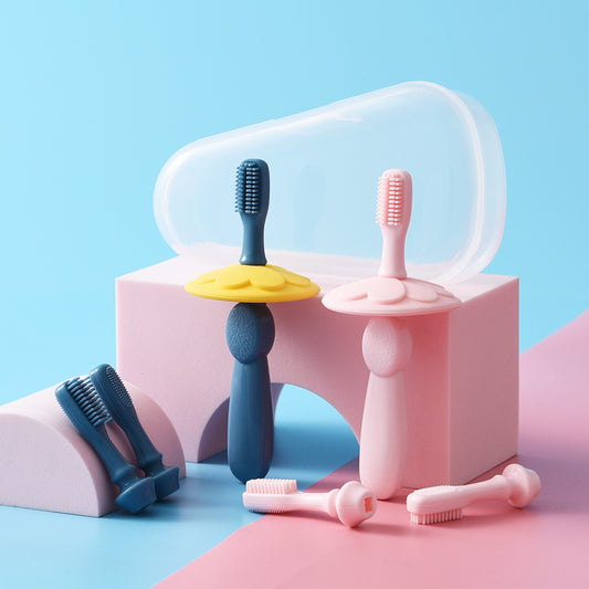 Soft Silicone Baby Toothbrush for Gentle Cleaning - Safe and Durable Toddler Toothbrush - MAMTASTIC