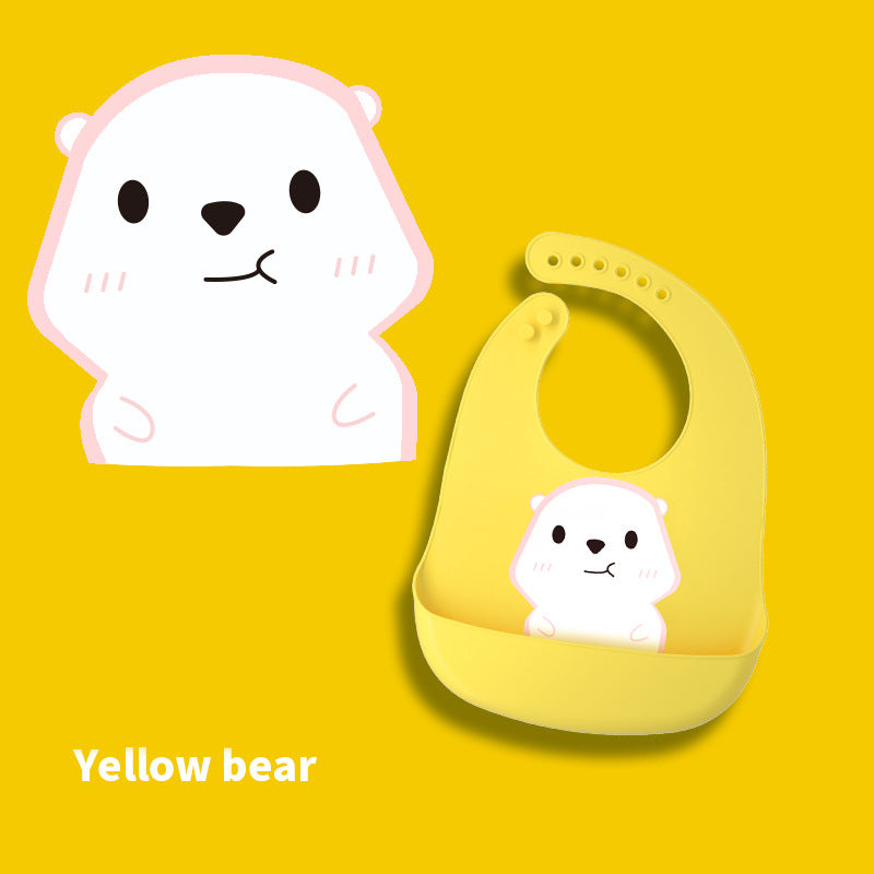 Silicone Baby Bib with Food Catcher and Cute Designs - MAMTASTIC
