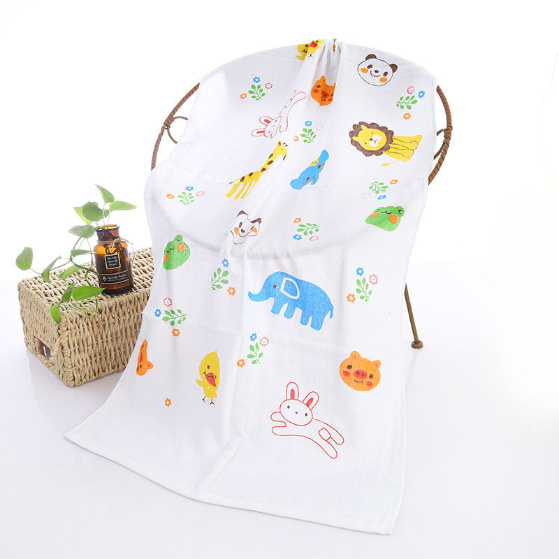 Hooded Baby Bath Towel with Cute Cartoon Print - MAMTASTIC