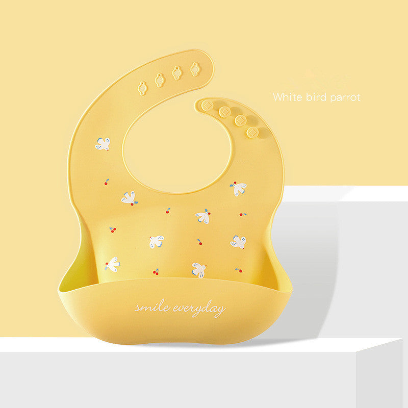 Waterproof & Easy Clean Silicone Bib with Food Catcher: Perfect for Messy Eaters - MAMTASTIC