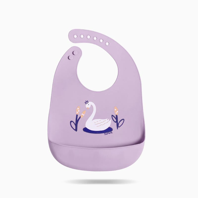 Silicone Waterproof Baby Bib with Pocket - Soft and Washable for Toddlers - MAMTASTIC