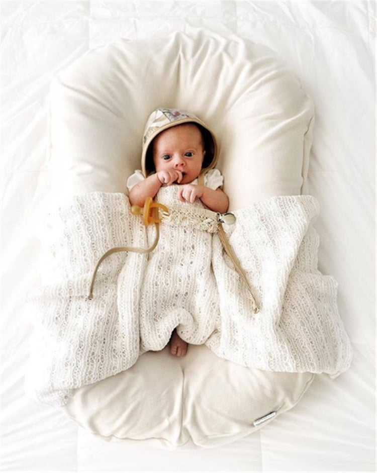 Portable Baby Nest for Travel - Soft and Breathable Cotton, Comfortable for Baby - MAMTASTIC
