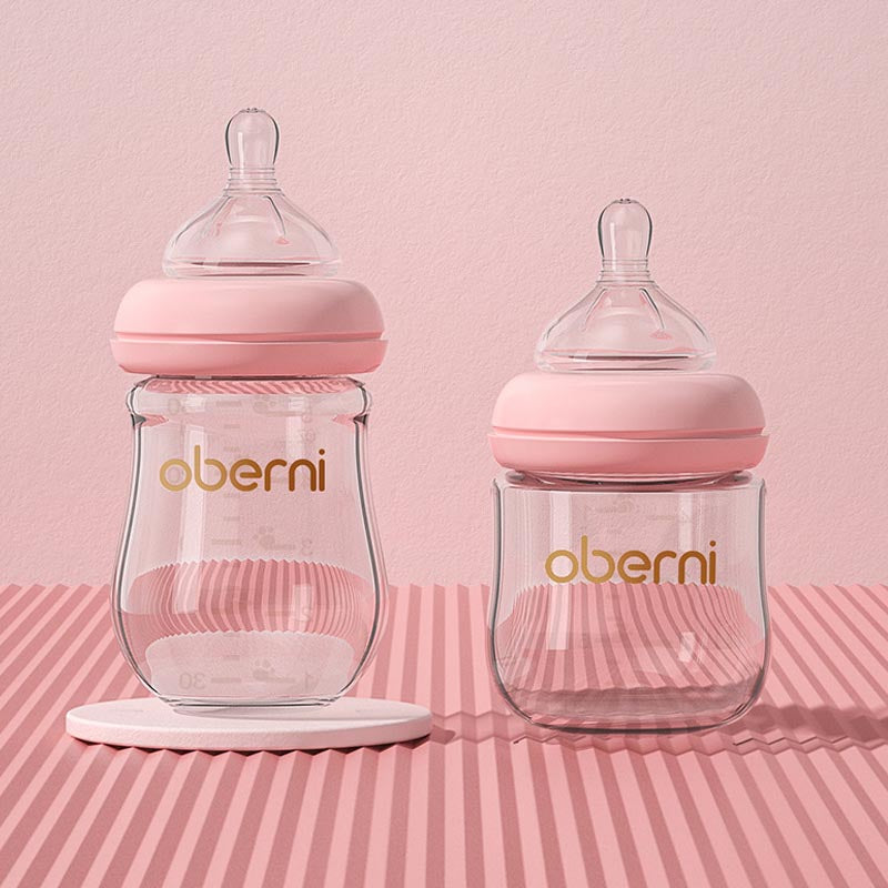 Wide Neck Glass Baby Bottle for Newborns - Durable and Safe for Breastfed and Formula-Fed Babies - MAMTASTIC