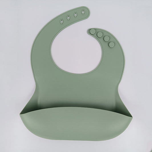 Silicone Baby Bib with Food Catcher - Waterproof, Easy Clean, Adjustable - MAMTASTIC