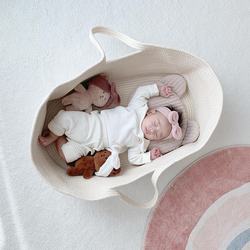 Cotton Rope Baby Bassinet: Stylish & Portable - MAMTASTIC
