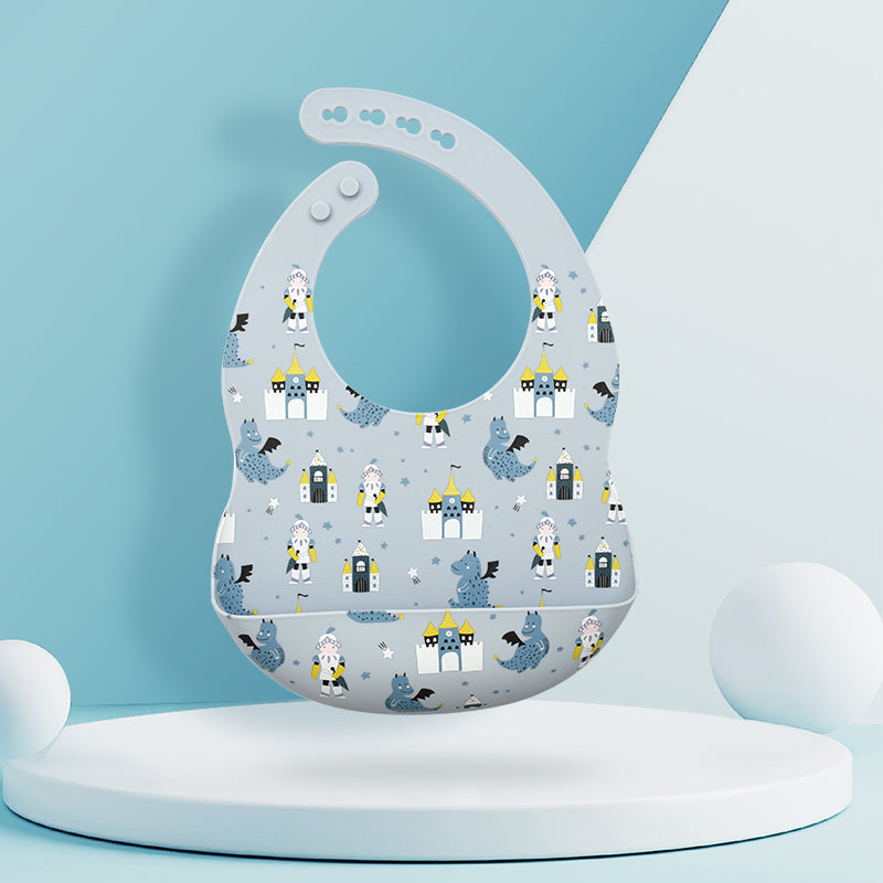 Waterproof Silicone Baby Bib with Food Catcher - MAMTASTIC