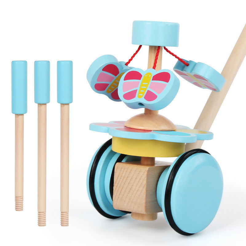 Wooden Rotary Push Walker for Toddlers - Adjustable Height and Safe Design - MAMTASTIC