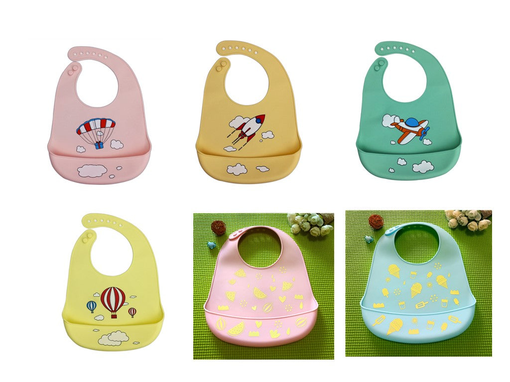 Waterproof Silicone Baby Bib with Food Catcher - MAMTASTIC