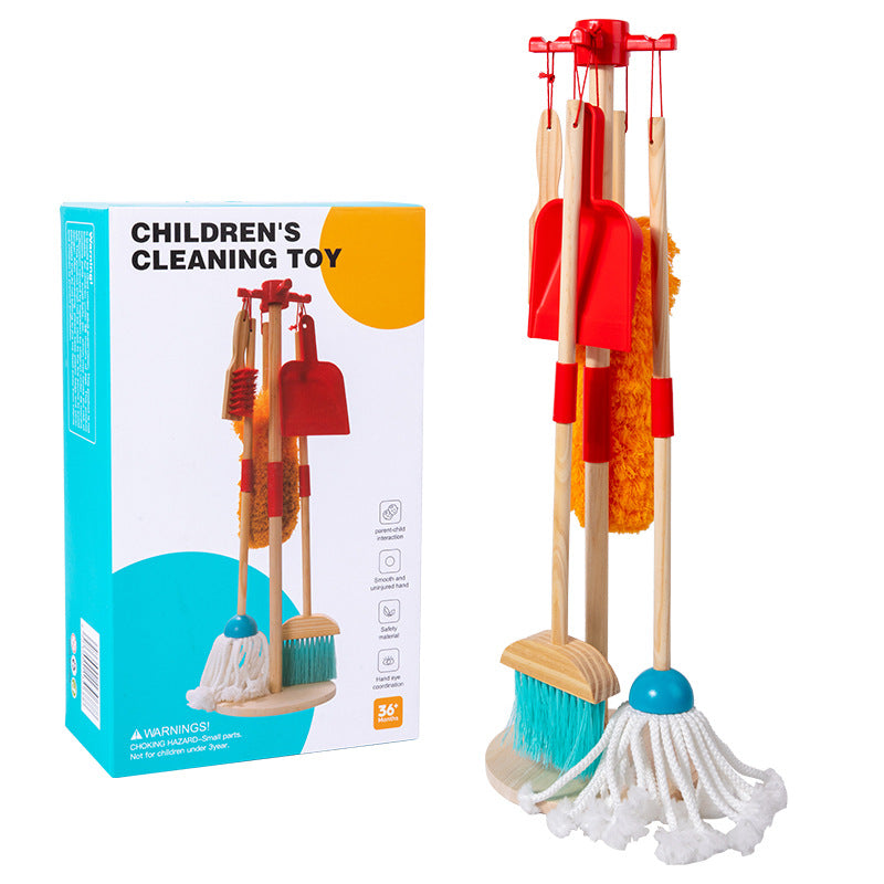 Children's Wooden Simulation Cleaning Suit Toys - Mws Cleaning Tool Suit - CJYD252967101AZ
