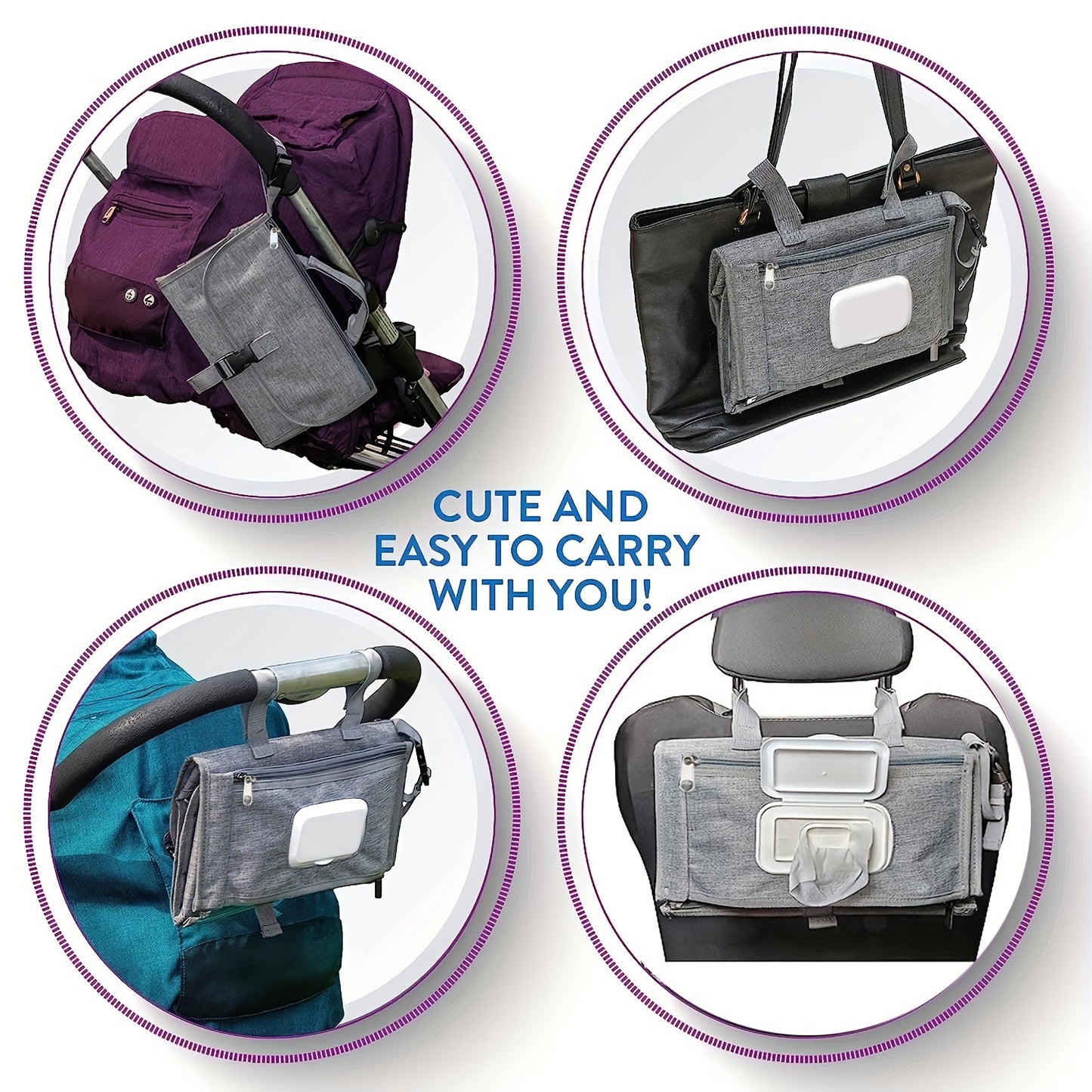 Waterproof Portable Baby Changing Mat with Storage Pocket - MAMTASTIC