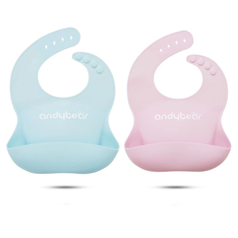 Silicone Waterproof Baby Bib with Pocket - Soft and Washable for Toddlers - MAMTASTIC