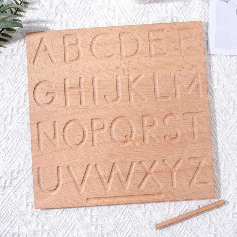 Wooden Alphabet Tracing Board for Toddlers - Montessori-Inspired Early Learning Toy - MAMTASTIC