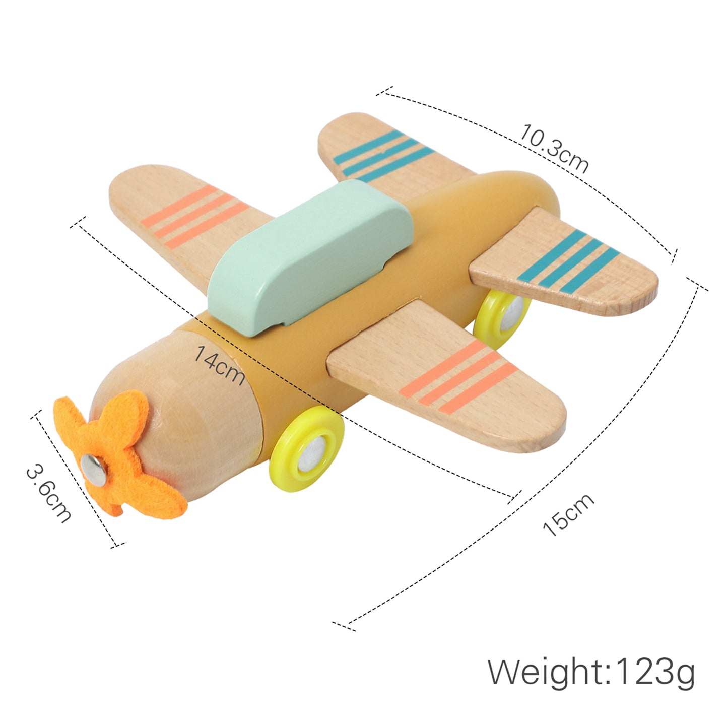 Wooden Airplane Toy For Toddlers - Wooden Small Airplane - CJJT171738601AZ