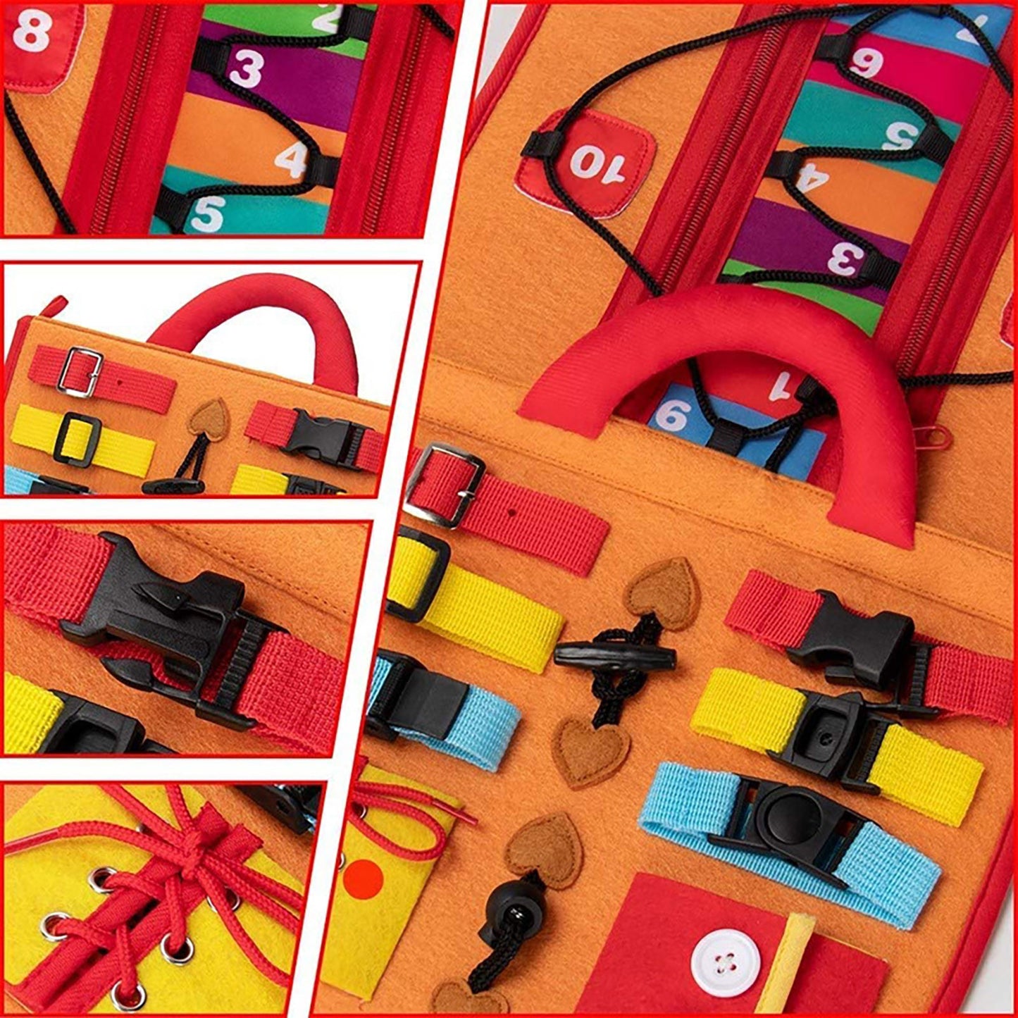 12-in-1 Toddler Busy Board: Fine Motor Skills & Sensory Play - MAMTASTIC