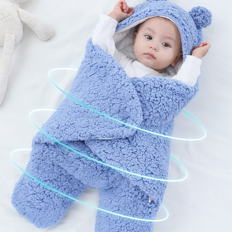 Baby Sleeping Bag with Hood - Soft Velvet Swaddle for Newborn Comfort - MAMTASTIC