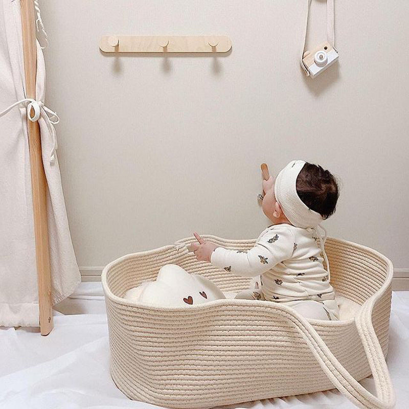 Cotton Rope Baby Bassinet: Stylish & Portable - MAMTASTIC