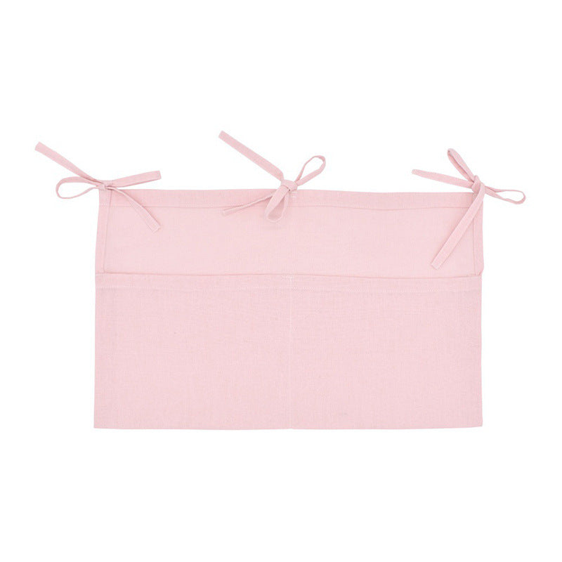 Linen Hanging Storage Bag with Two Compartments - Nursery Organizer for Baby Essentials - MAMTASTIC
