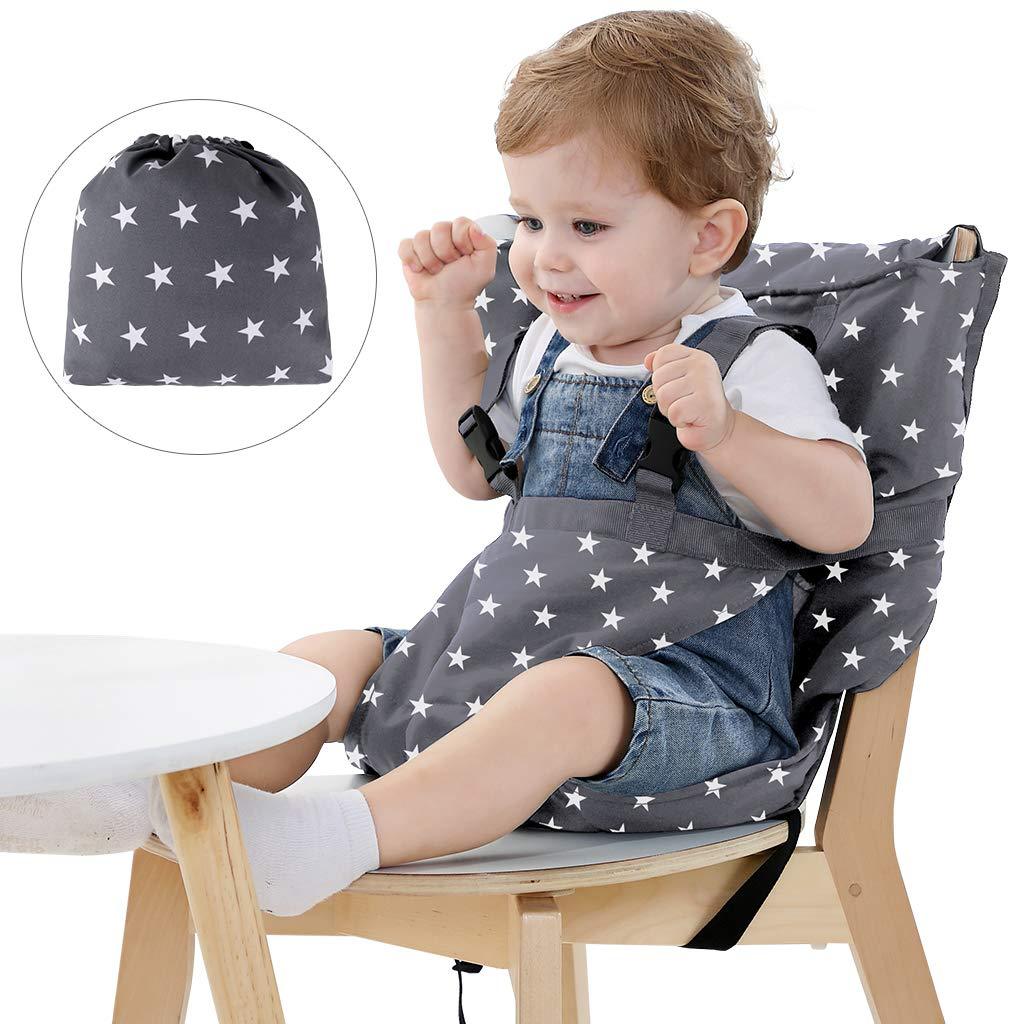 Portable Baby Dining Chair - Travel Baby Chair with Safety Straps - MAMTASTIC