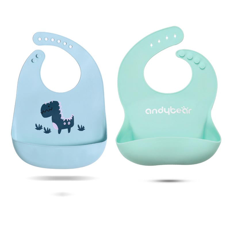 Silicone Waterproof Baby Bib with Pocket - Soft and Washable for Toddlers - MAMTASTIC