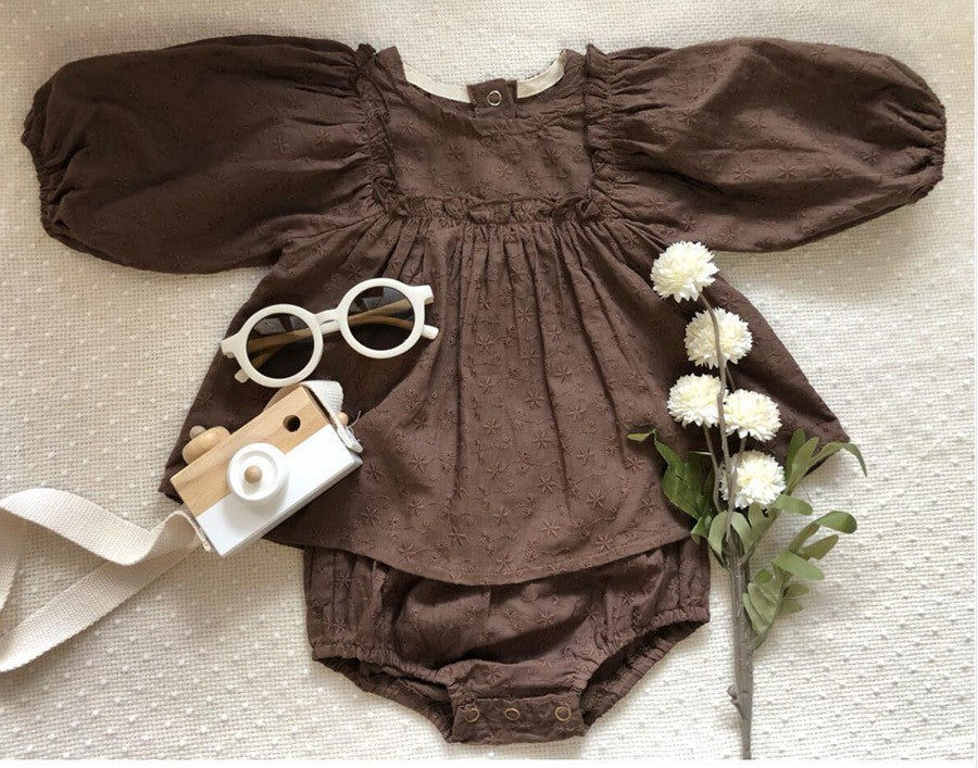 Cute Baby Girl Clothes Set: Cotton Top & Shorts with Lace - MAMTASTIC