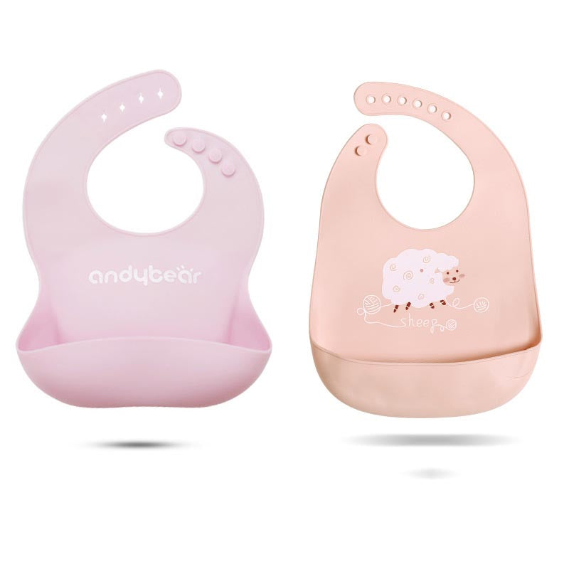 Silicone Waterproof Baby Bib with Pocket - Soft and Washable for Toddlers - MAMTASTIC
