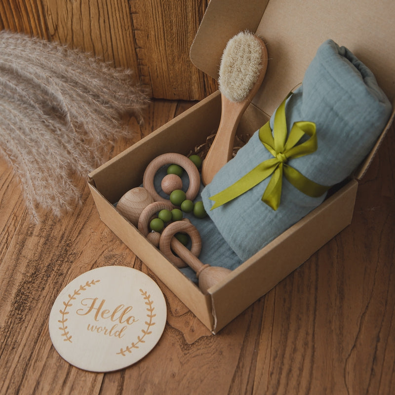 Wooden Baby Bath Toy Set - Sensory Toys for Baby Development - MAMTASTIC