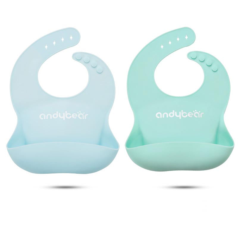 Silicone Waterproof Baby Bib with Pocket - Soft and Washable for Toddlers - MAMTASTIC