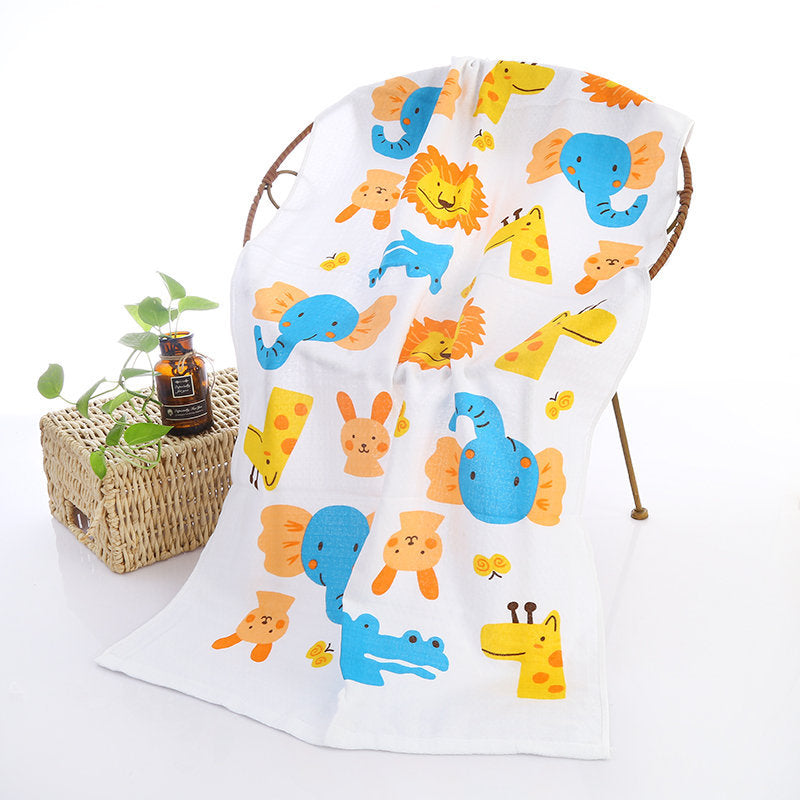 Hooded Baby Bath Towel with Cute Cartoon Print - MAMTASTIC