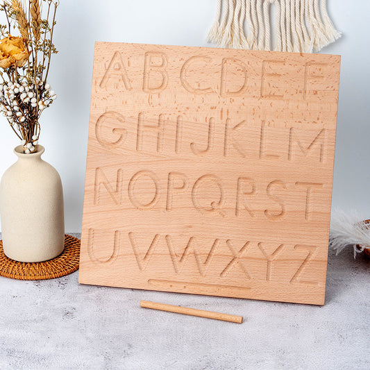 Wooden Alphabet Tracing Board for Toddlers - Montessori-Inspired Early Learning Toy - MAMTASTIC