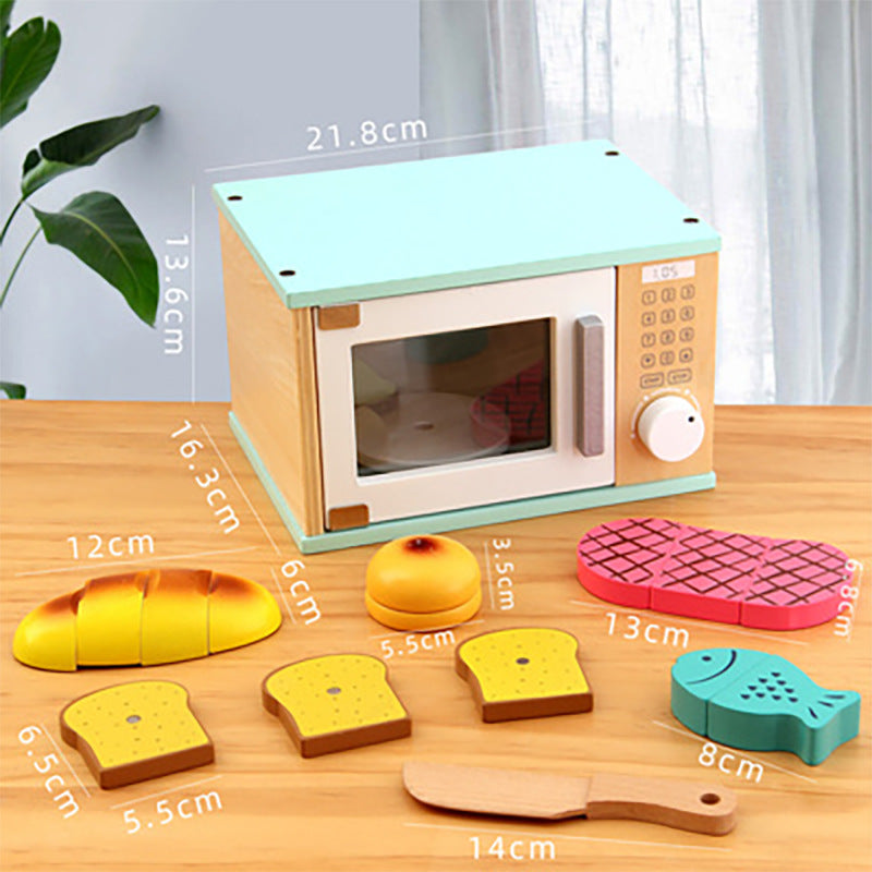 Wooden Play Kitchen for Toddlers - Pretend Play Kitchen Set for Kids - MAMTASTIC