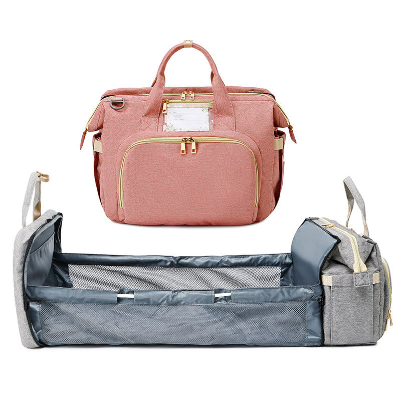 Portable Folding Crib and Diaper Bag Combo - Travel-Ready Baby Essentials - MAMTASTIC