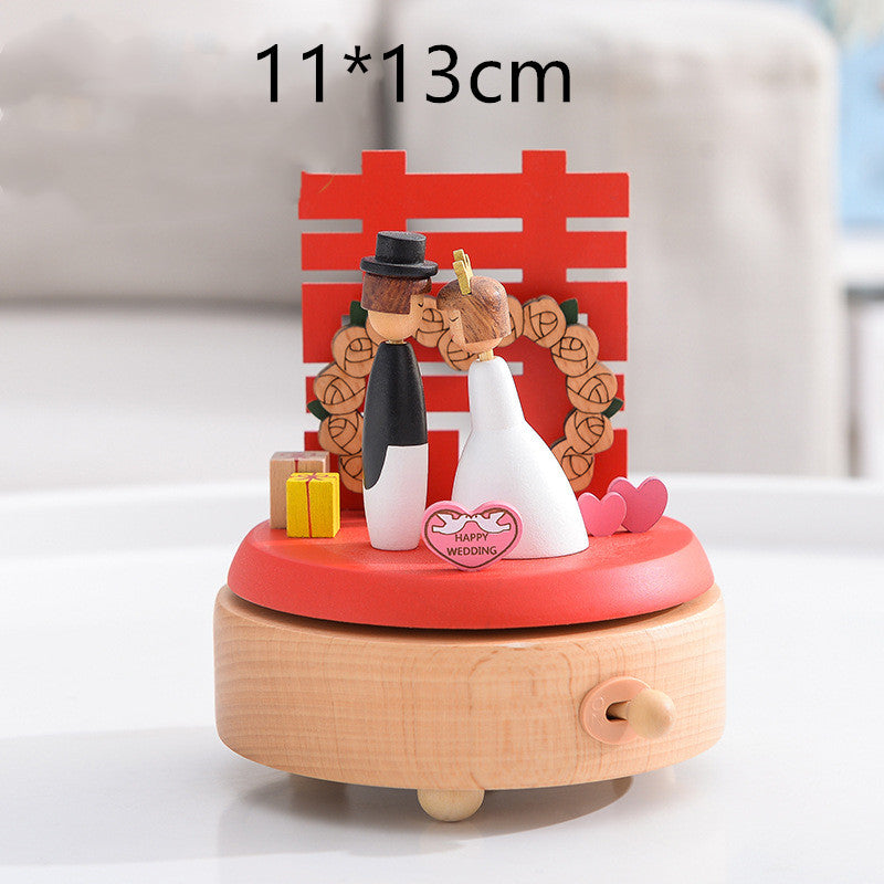 Rotating Wooden Music Box: Beautiful Design & Melodious Tune - MAMTASTIC