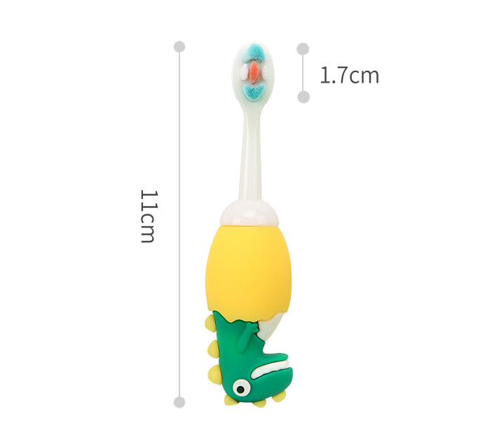 Soft Bristle Kids Toothbrush - Small Head, Antibacterial, Fun Dinosaur Design - MAMTASTIC