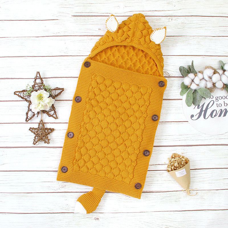Soft Knitted Baby Sleeping Bag with Hood - Anti-Kick Swaddle Blanket for Newborns - MAMTASTIC