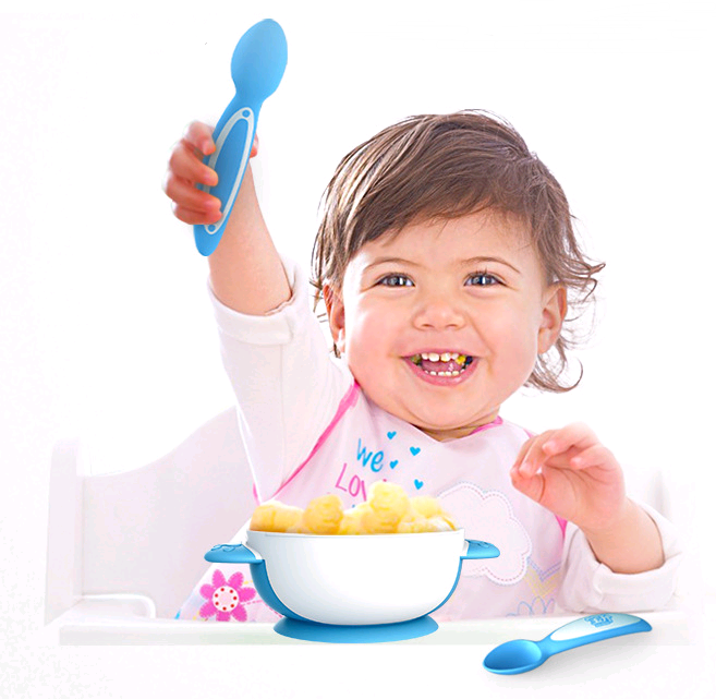 Cute Baby Tableware Set with Divided Bowl and Suction Base - MAMTASTIC