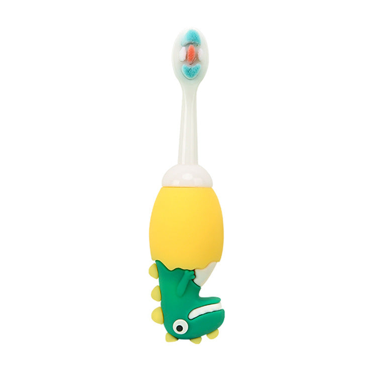 Soft Bristle Kids Toothbrush - Small Head, Antibacterial, Fun Dinosaur Design - MAMTASTIC