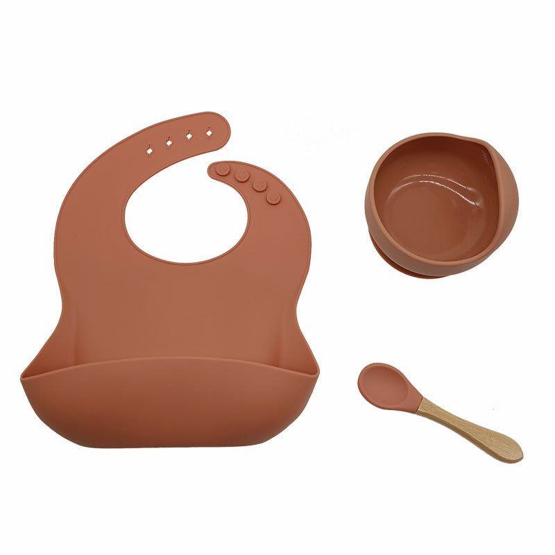 Waterproof Silicone Baby Bib With Food Catcher - Orange Red - CJYE192712210JQ