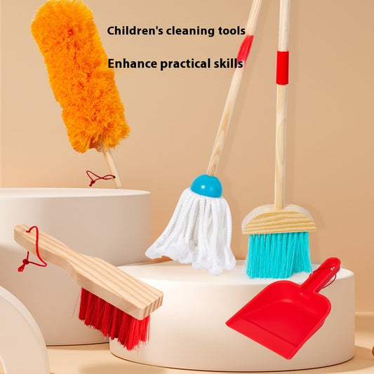 Kids Educational Wooden Cleaning Tools for Early Learning and Role-Playing