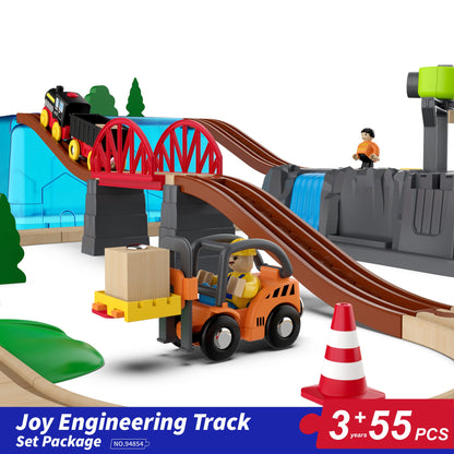 Wooden Track Train With Storage Box Toys