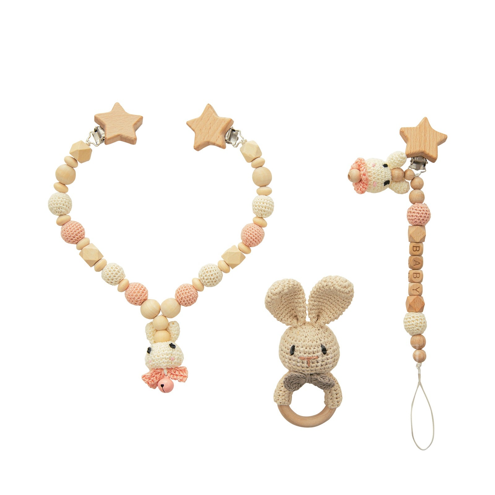 Wooden Pacifier Chain For Baby - Rabbit - CJJT174825501AZ