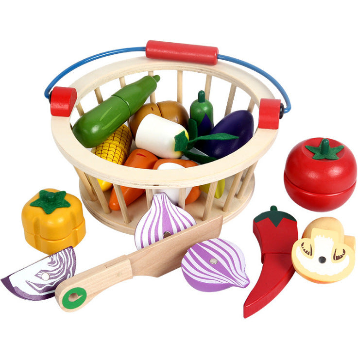 Wooden Fruit And Vegetable Play Food Set - Vegetables - CJWJWJYZ03157-Vegetables