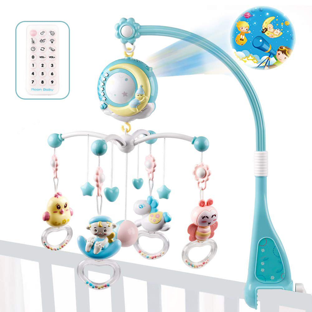 Baby Rattles Cot Mobiles with Music Box and Projector for Newborns - MAMTASTIC
