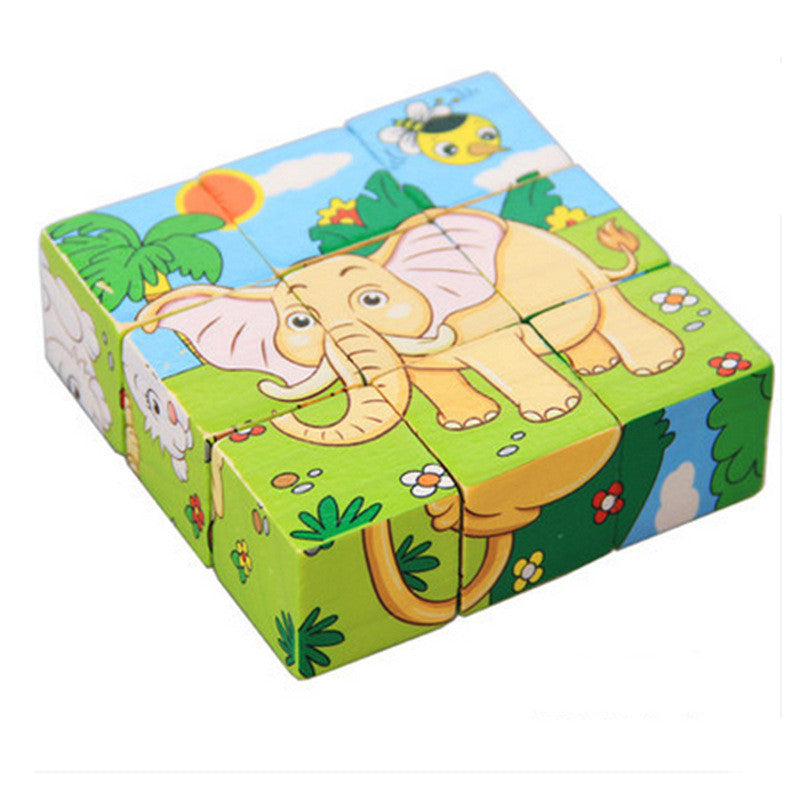 Animal Themed Wooden Building Blocks For Kids - Rhinoceros - CJWJWJJM00527-Rhinoceros