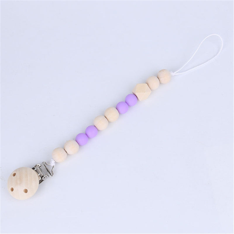 Baby Pacifier Clip - Silicone and Wood Beads - Safe and Stylish - MAMTASTIC